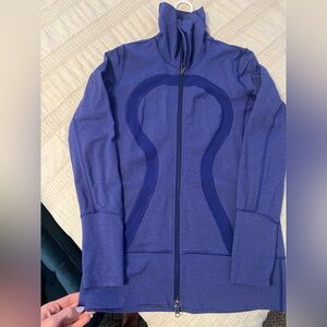 lululemon athletica electric blue long align zip jacket sz10